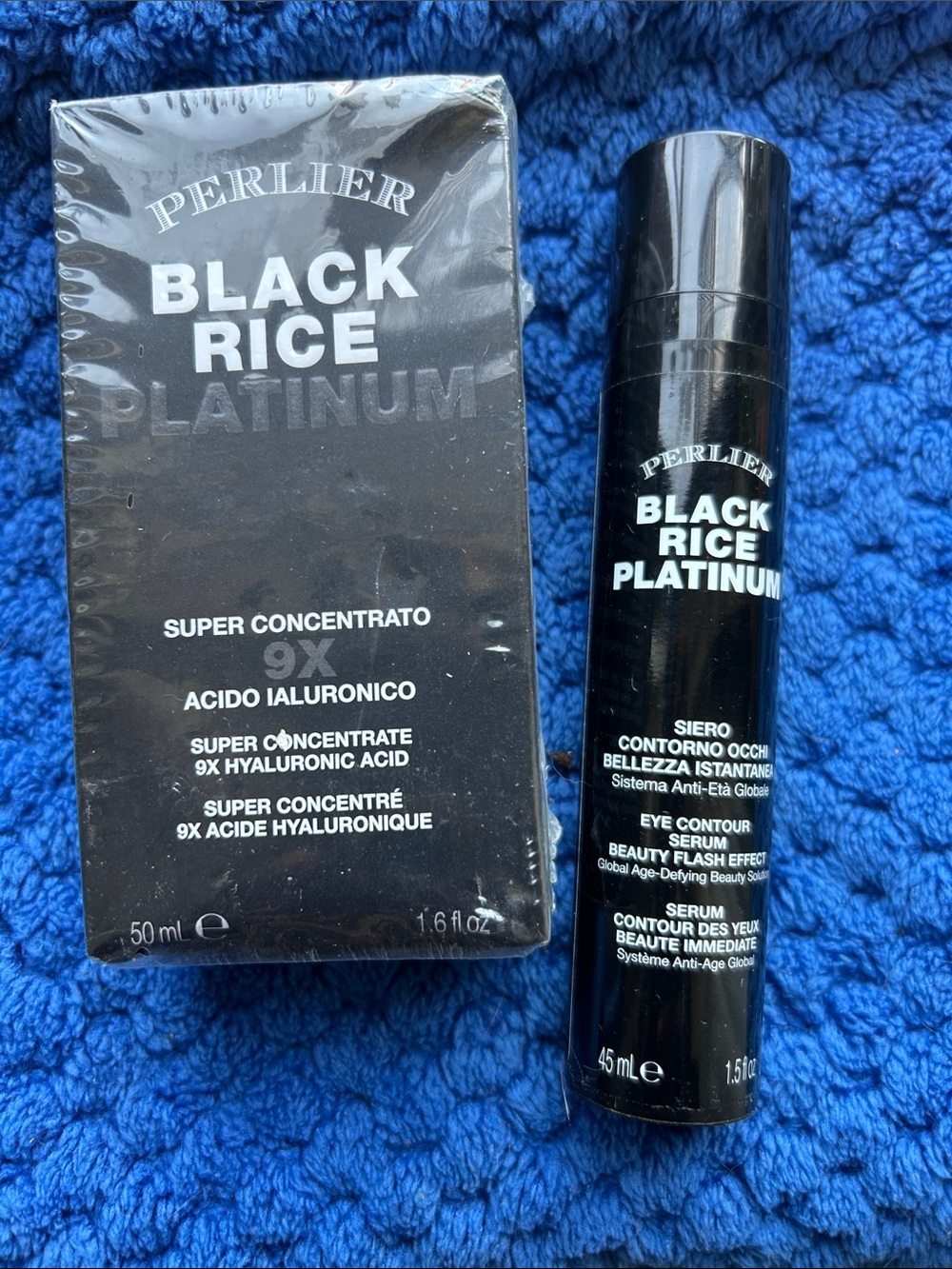 Perlier Black Rice Platinum Super Concentrate 9X Hyaluronic Acid + Eye Contour